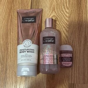 New Bath & Body Works “A Thousand Wishes” 3-piece Bundle Body Was, Bubble Bath